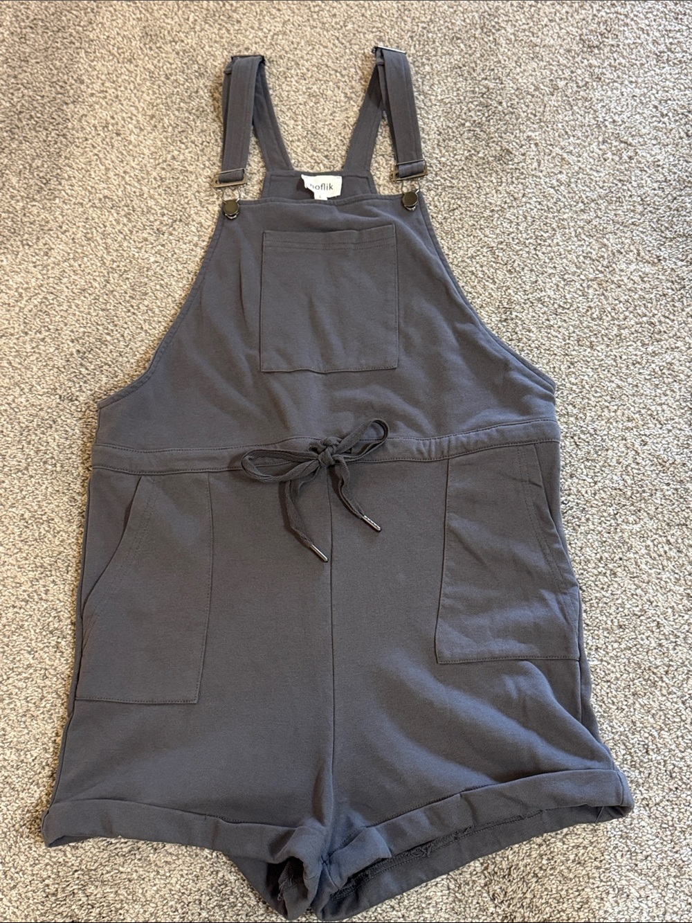 Women’s Charcoal Gray Adjustable Strap Overalls